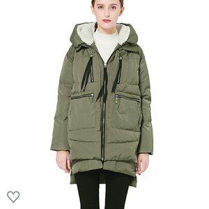 Orolay Womens Thickened Down Jacket in Green